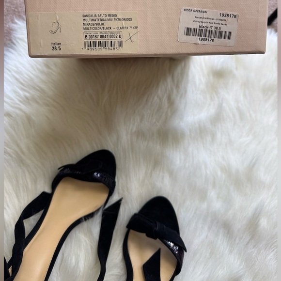 Alexandre Birman Clarita Bow Sequin Embellished Suede Sandals Tie Knot Ankle - Picture 5 of 5